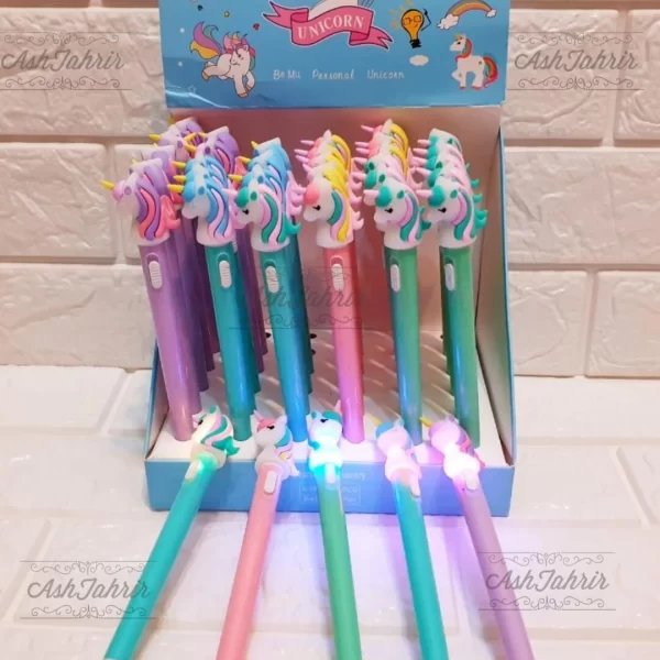 خودکار ژله ای چراغ دار اسب تک شاخ
