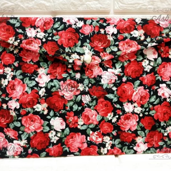 پوشه دکمه دار پارچه ای گل گلی