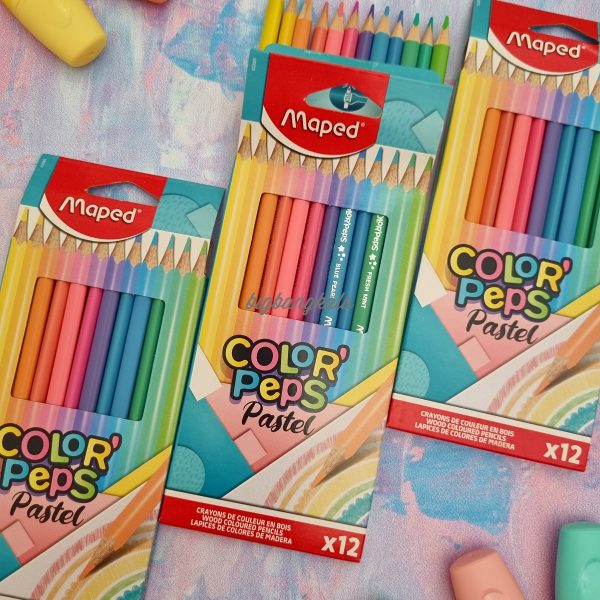 مداد رنگی 12 رنگ پاستلی مپد Maped Colorpeps Pastel