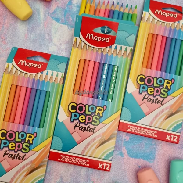 مداد رنگی 12 رنگ پاستلی مپد Maped Colorpeps Pastel