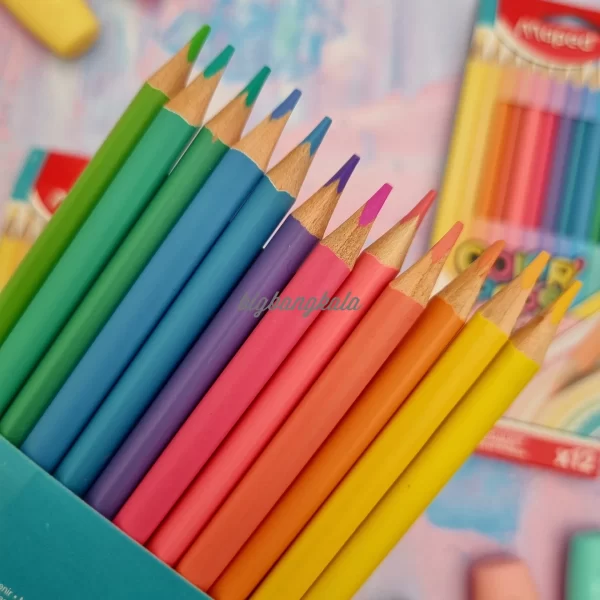 مداد رنگی 12 رنگ پاستلی مپد Maped Colorpeps Pastel